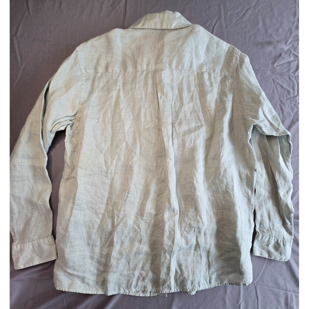 Muji Mint Green Shirt Layering Linen Minimalist Quiet Luxury Old Money Size M - Picture 2 of 16
